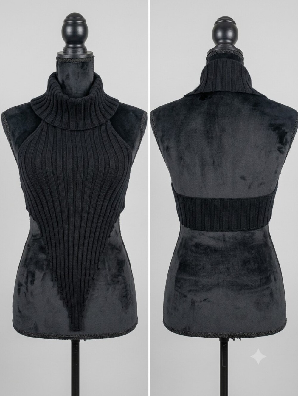 Stylish Black Knit Halter